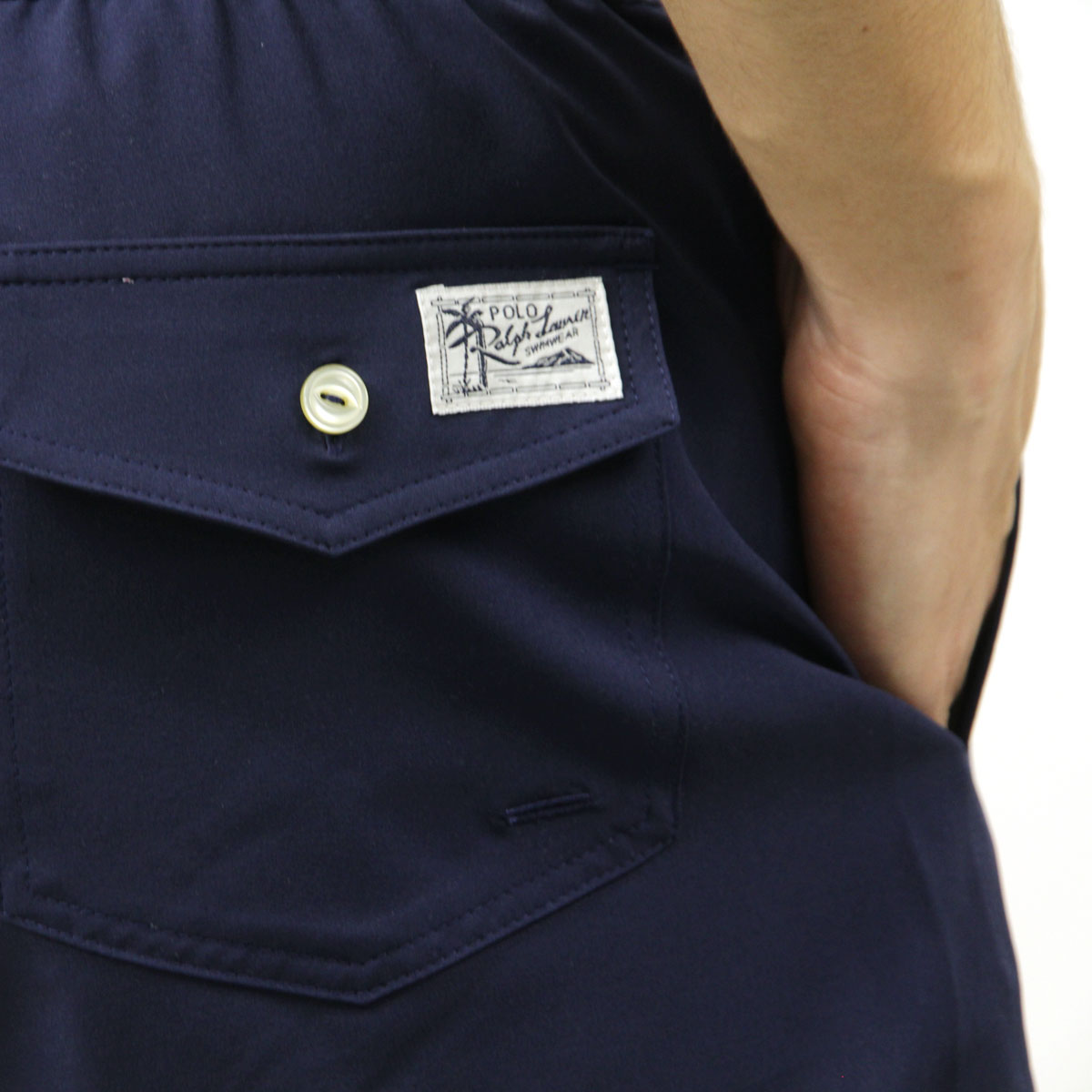 ポロ ラルフローレン メンズ スイムパンツ 正規品 POLO RALPH LAUREN 水着 ロゴ TRAVELER SWIM SHORT MID TRUNK NAVY 710910260