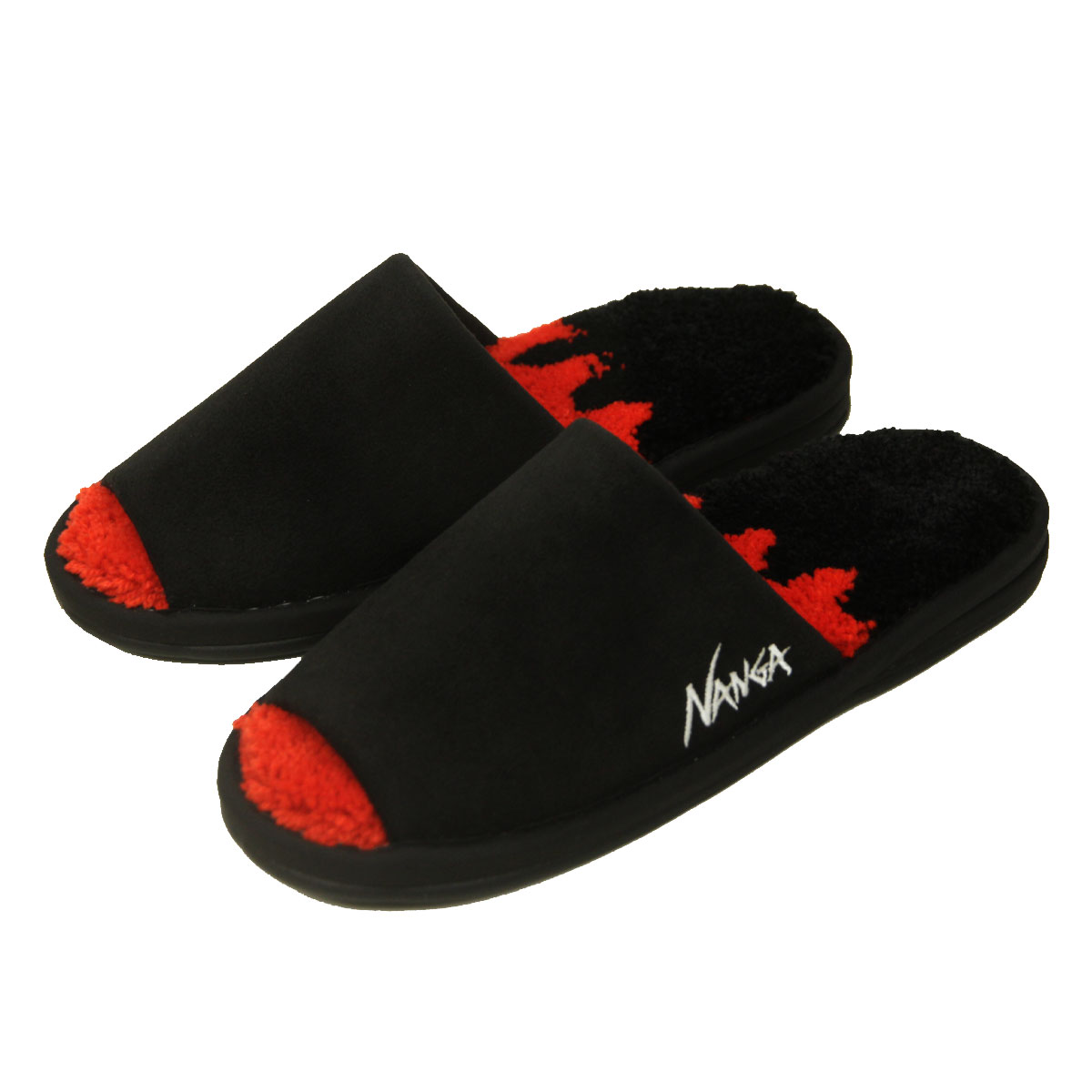 ナンガ メンズ レディース スリッパ 正規販売店 NANGA ロゴ ルームシューズ NANGA LOGO ROOM SHOSE NG2443-1Z008-A RED×BLK BLACK