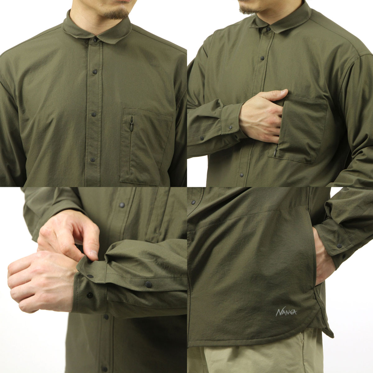 ナンガ メンズ 長袖シャツ 正規販売店 NANGA ボタンダウン DotAir COMFY L/S SHIRT NW2411-1E905 KHA KHAKI クリスマス プレゼント ラッピング NANGA（ナンガ） 【ボーナスストア 誰でも+5% 1/4 0:00〜1/5 23:59