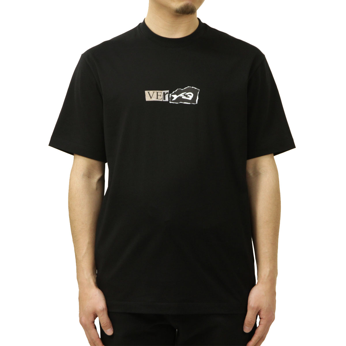Y-3 ワイスリー メンズ 半袖Tシャツ 正規品 クルーネック デザイン 