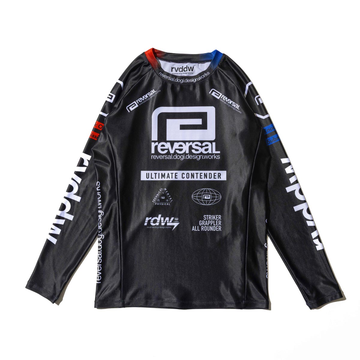 リバーサル メンズ ラッシュガード 正規販売店 REVERSAL クルーネック ロゴ 長袖Tシャツ ロンT RACING LONG RASH GUARD 黒 rv26aw601 BK BLACK