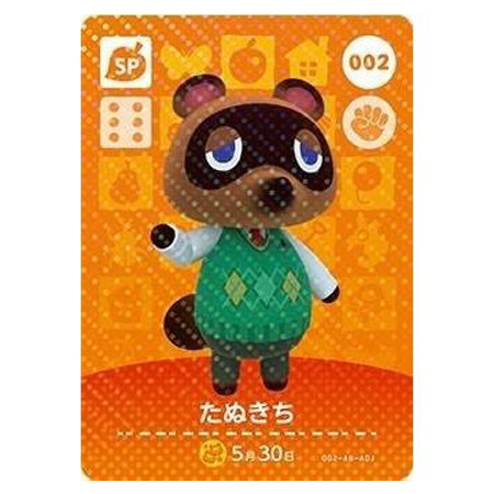 あつまれ どうぶつの森 amiiboカード 第1弾 002 たぬきち 単品 あ