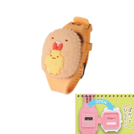 すみっコぐらし ぱかっとひらく！キャラうでどけい3 とんかつ 単品 腕時計 おもちゃ ガチャ グッズ ストラップ カプセル キャラ マスコット