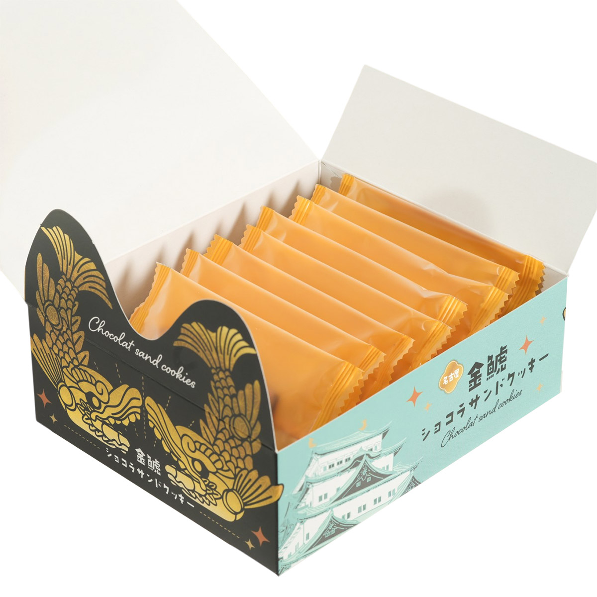 名古屋 金鯱ショコラサンドクッキー 個包装 8枚入り 愛知みやげ 長登屋