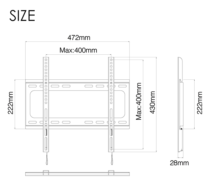 TVSKBT1300LB 65型壁掛け金具 TVSKBT1300LB 65型壁掛け金具 65インチ対応壁掛けテレビ金具のおすすめ
