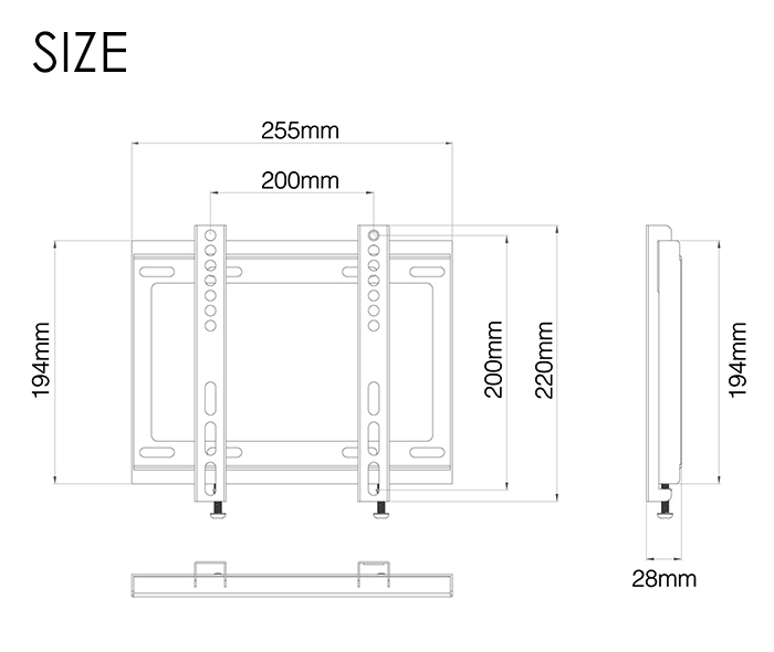 壁掛け金具 テレビ用 19〜43インチ テレビ金具 壁掛けテレビ