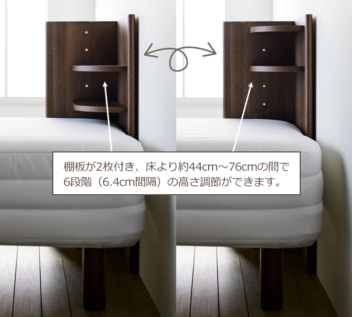 【人気商品】朝日木材加工(Asahiwood) 後付けコーナーヘッドボード Ro 朝日木材加工 コーナーラック ヘッドボード 木製 可動棚 おしゃれ