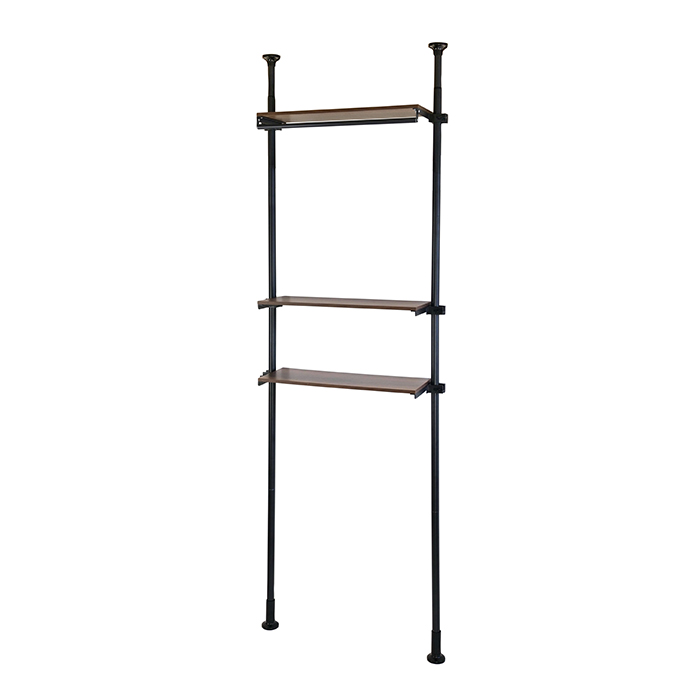 ランドリーラック 突っ張り 3段 極太パイプ ランドリー収納 洗濯機上