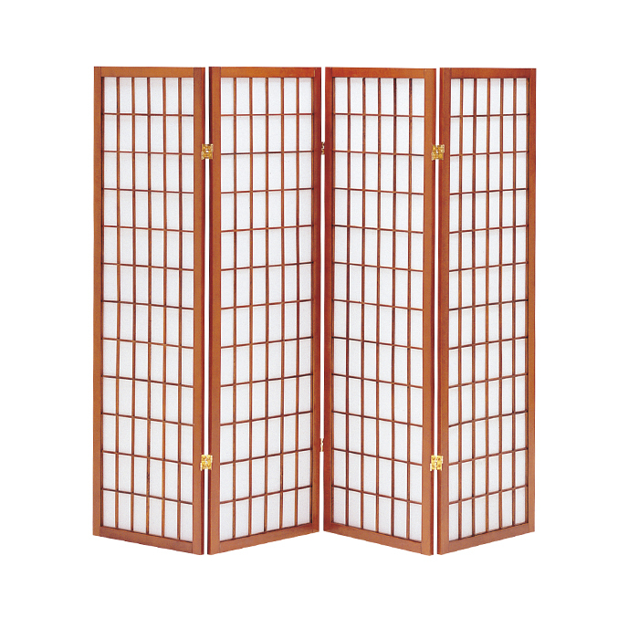 M*様 和風 風景画 木製 4連パーテーション 衝立 和風 パーテーション 4連 おしゃれ パーティション 間仕切り 木製