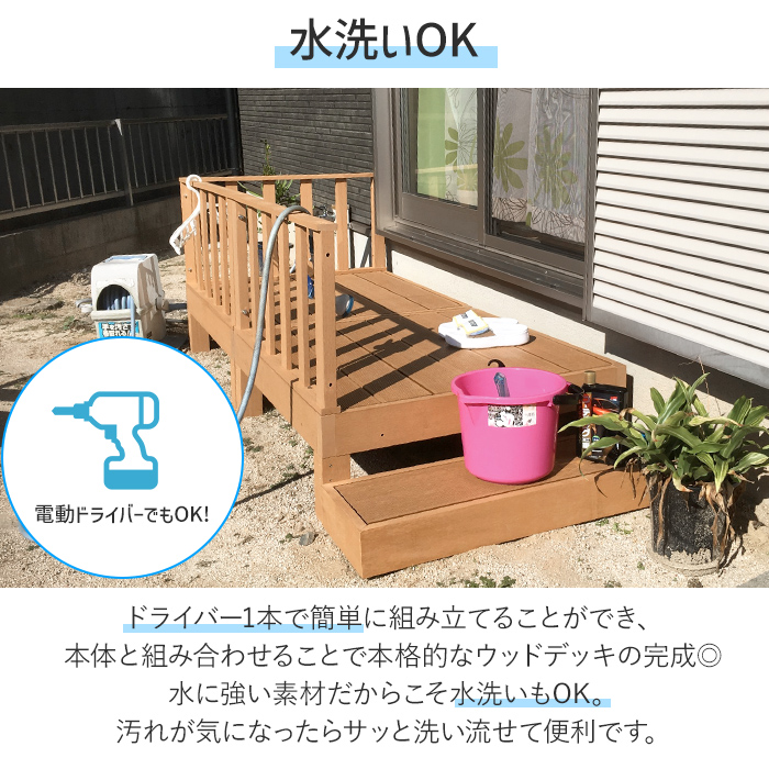 コーナーパネル ウッドデッキ 人工木 柵 ガード 手すり ベランダ 縁側