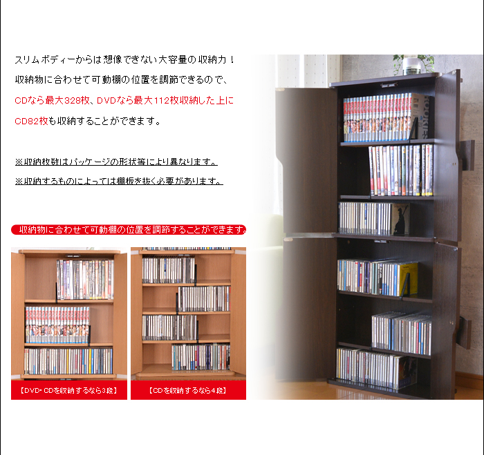 ミヤグチ企販 本棚 扉付き CDラック 大容量 薄型 コミックラック