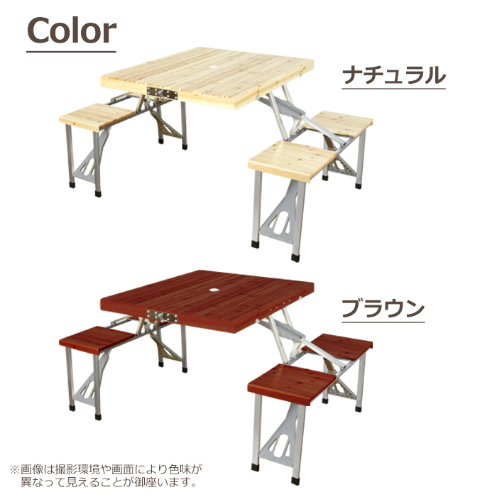 木製アウトドアテーブル フック付き キャンプテーブル│【196】ひのきのキャンプ用品店