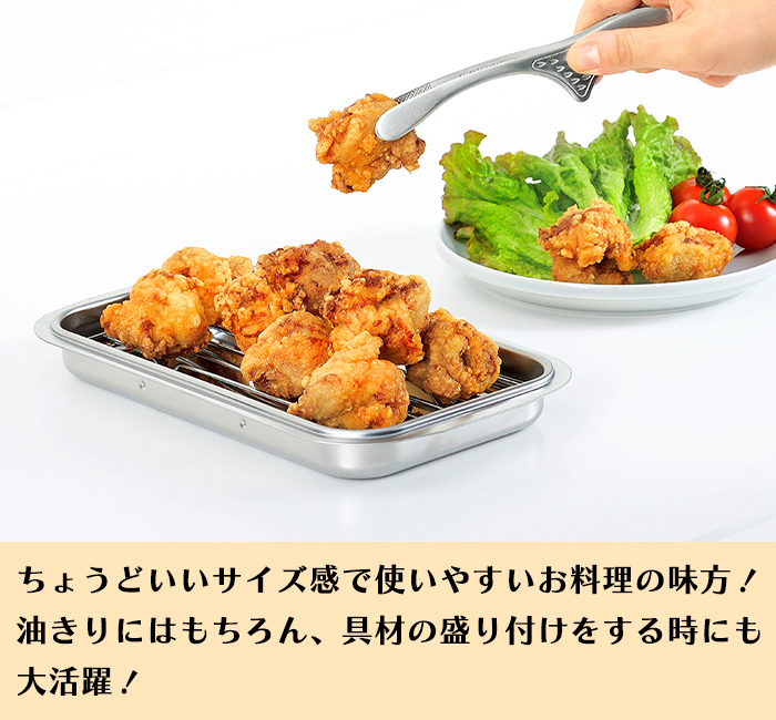 天ぷら鍋 22cm 浅型バット アミ付き フライヤー セット ステンレス 油