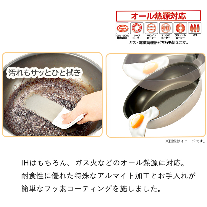 鍋 フライパンセット ガス火 IH対応 両手鍋 20cm 片手鍋 18cm フライパン 26cm 炒め鍋 28cmの画像