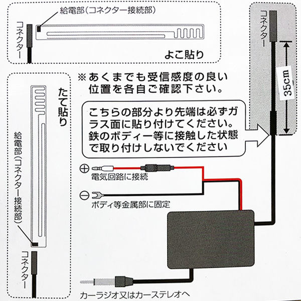 AM/FM/VICS対応 受信ブースター付フィルムアンテナ 標準ラジオプラグJASO ラジオアンテナ AR-1500 ラジオアンテナ  :AR-1500:バイク・カー用品のプリネット都 - 通販 - Yahoo!ショッピング