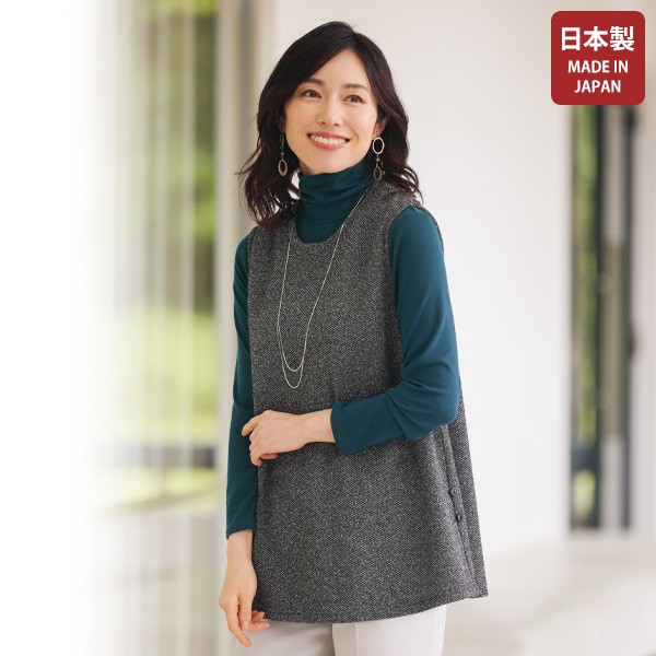 プルオーバー トップス レディース おしゃれ 春夏 ミセス シニア ファッション 50代 60代 70代 80代 綿100% ちびハイネック カットソープルオーバー 2440506.jpg