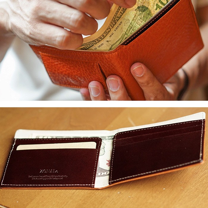 ゾナール 二つ折り財布 マネークリップ コンパクト メンズ box型小銭