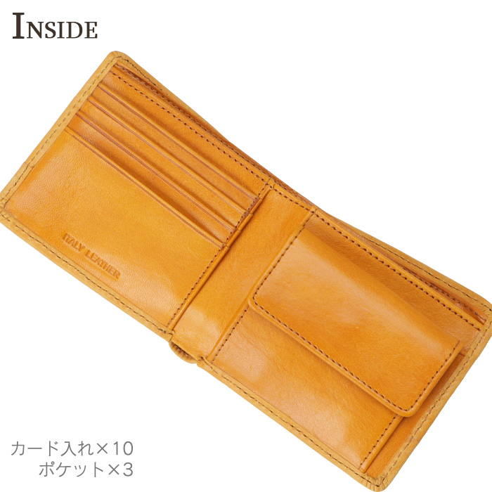 Lee（リー） 二つ折り財布 メンズ 小銭入れ 財布 本革 イタリアン
