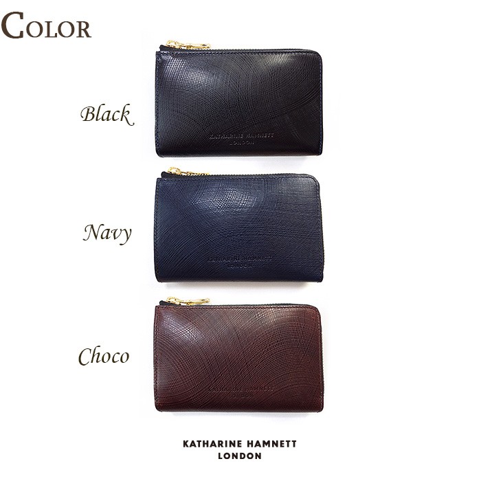 KATHARINE HAMNETT（キャサリンハムネット） 二つ折り財布 縦型 牛革