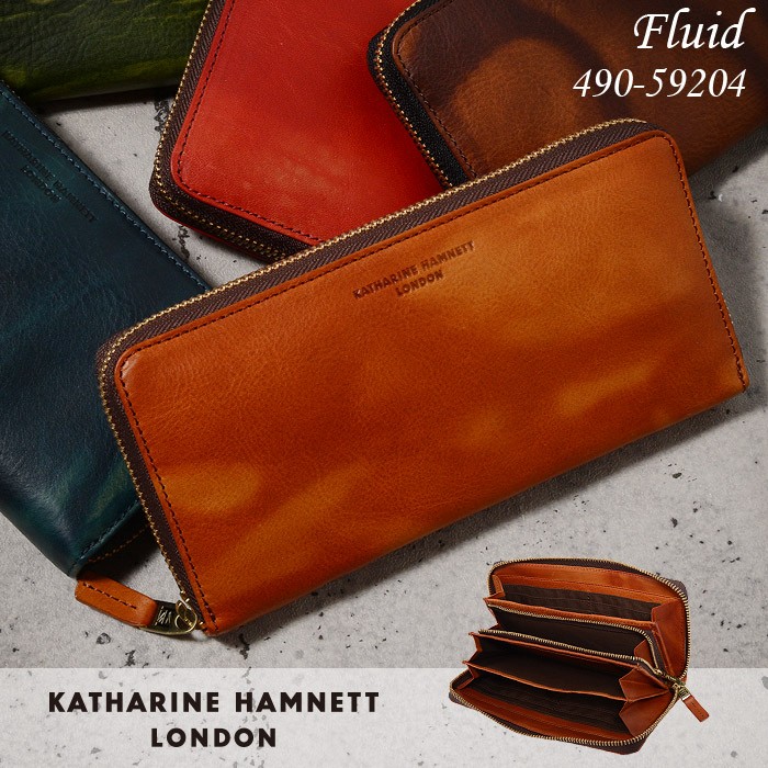 キャサリンハムネット KATHARINE HAMNETT LONDON 長財布 ラウンドファスナー 財布 本革 メンズ レディース カラーテーラード2 革 レザー プレゼント 男性 人気 ブランド 大容量 薄い おしゃれ ファスナー付き 490-58707 KATHARINE HAMNETT（キャサリンハムネット） 財布 長財布 ラウンド