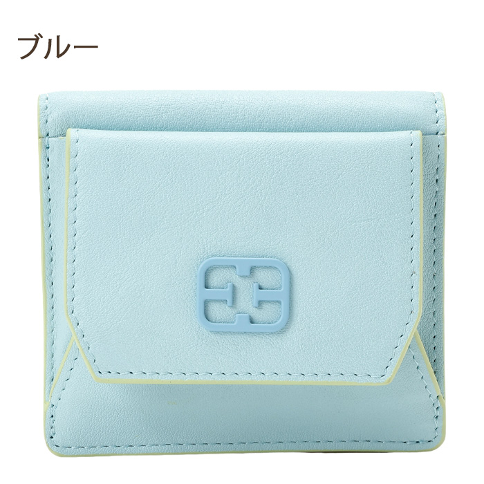 ELLE エル 二つ折り財布 コンパクト レディース 本革 ミニ財布