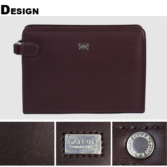 LANVIN COLLECTION ランバン セカンドバッグ 牛革 メンズ 86201