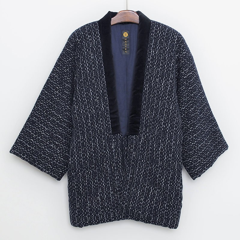 寒さ対策 水鞠はんてん(袢天・半纏) 赤 濃紺 日本製 宮田織物謹製 袢纏