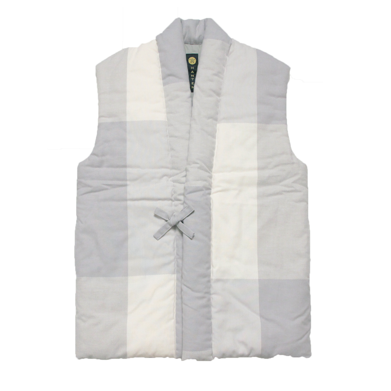 ちゃんこ様38サイズ1枚 袖なし半纏 [nodoka ポンチョ] 白 ピンク 混紡わた/フィット型 身丈