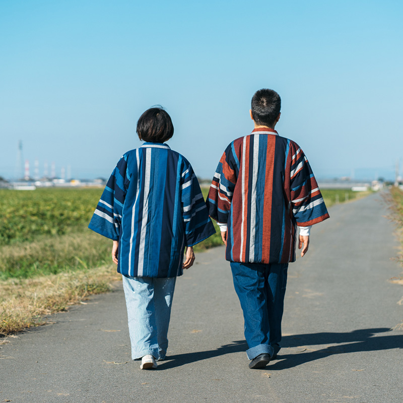 藍調はんてん（袢天・半纏）普通サイズ 日本製 宮田織物謹製 袢纏 どてら メンズ・レディース 綿入り 久留米 継承シリーズ 紺系/赤系/黒茶系  :980:宮田織物 - 通販 - Yahoo!ショッピング