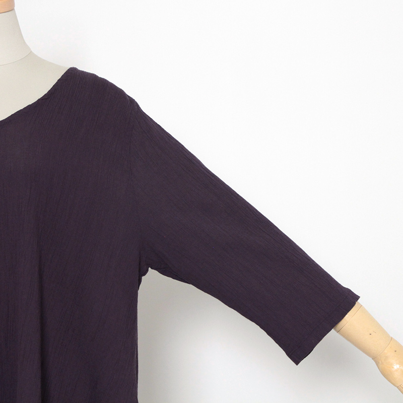 ギフト 五感 gokan 高島ちぢみ プルオーバー チュニック丈 グレー