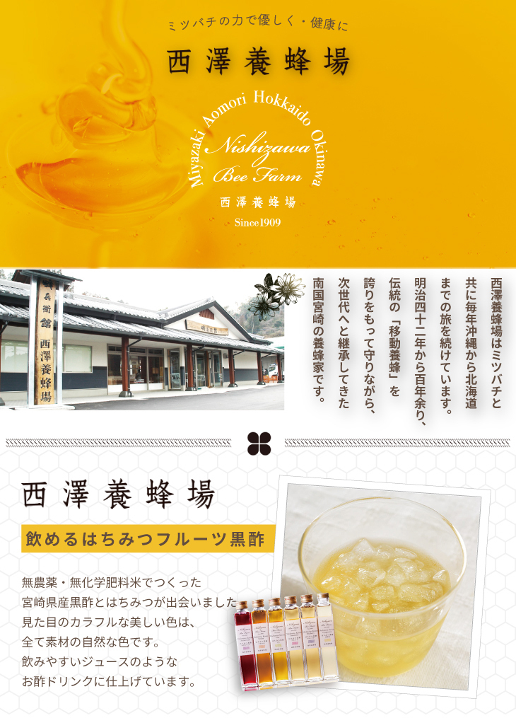 西澤養蜂場】飲めるはちみつフルーツ黒酢 やまもも黒酢−200ml
