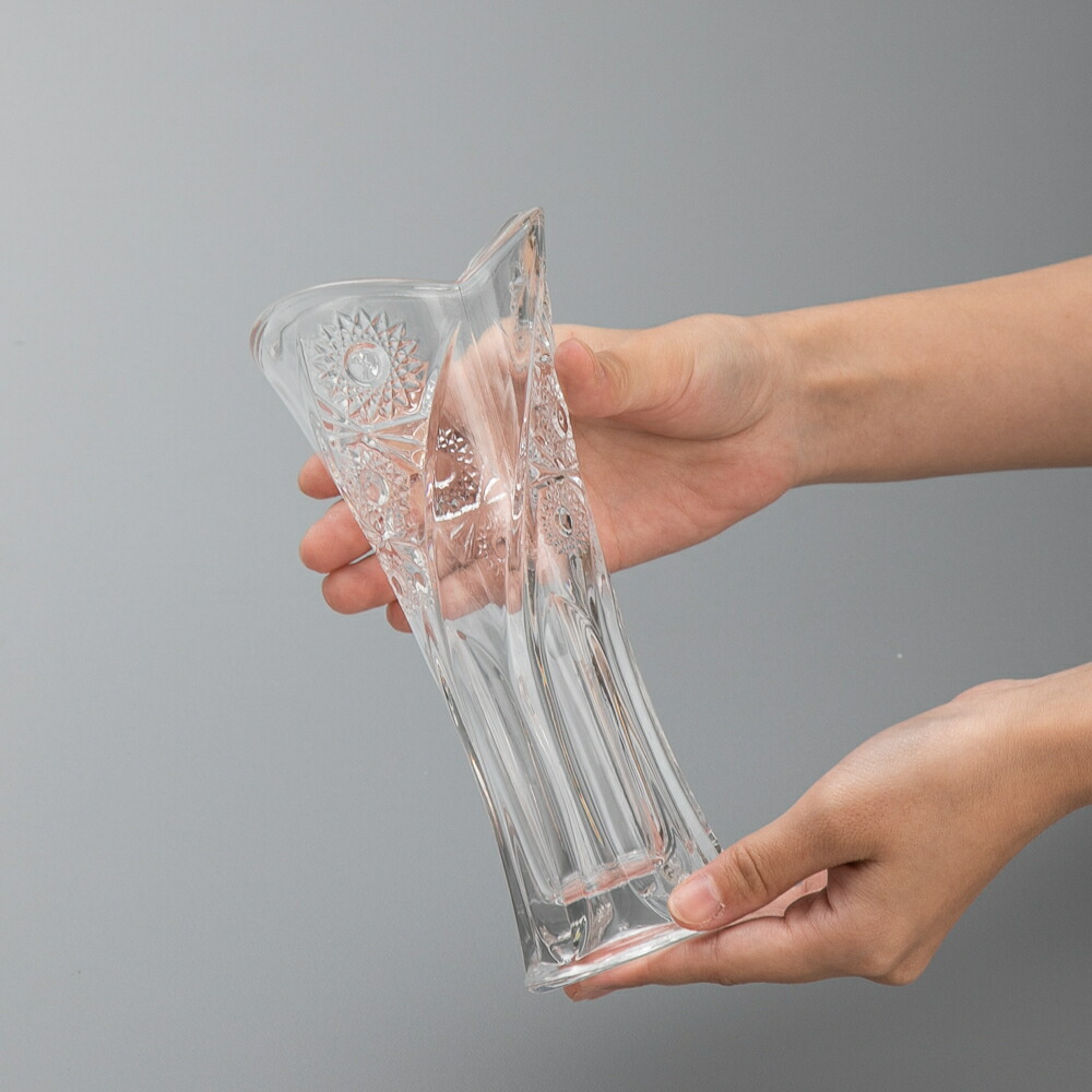 色々な クリアガラス スリム花瓶 フローラル フラワーベース