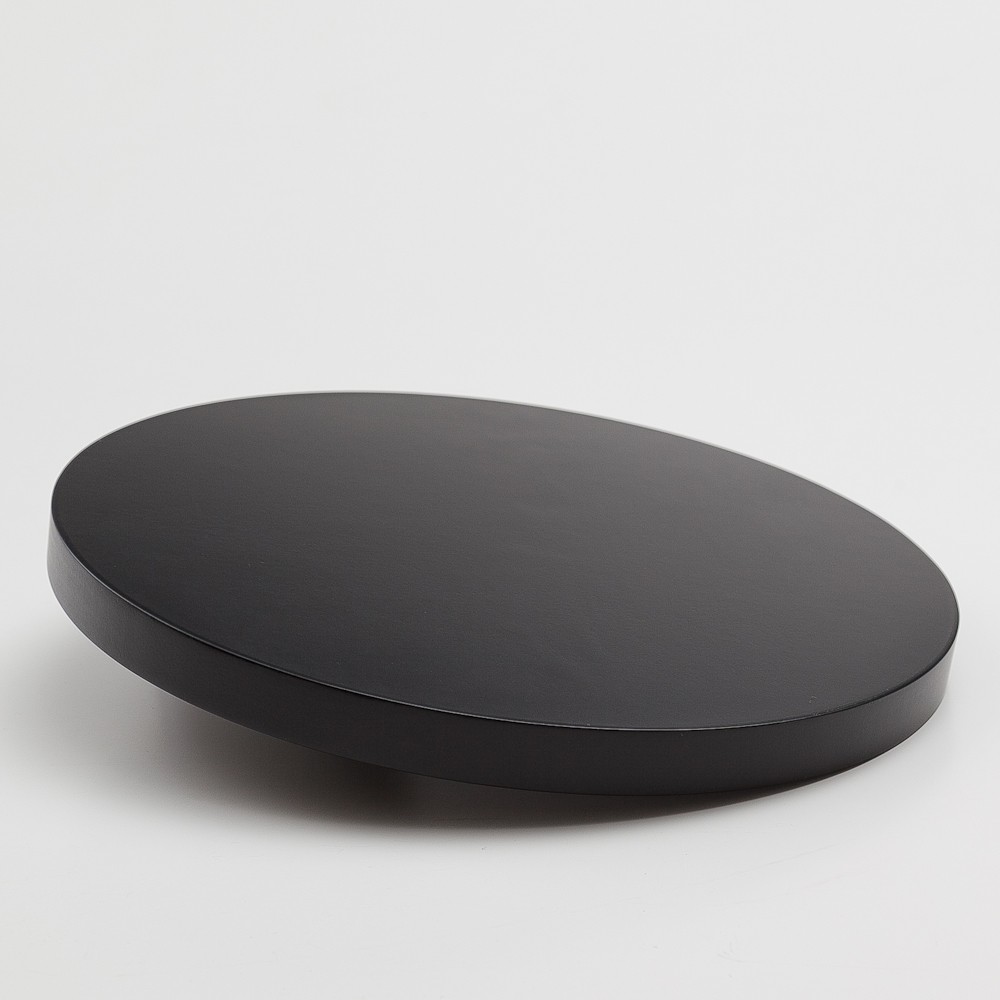 みよし漆器本舗 木製 尺寸 丸盆 30cm 黒 ブラック 無地 配膳盆