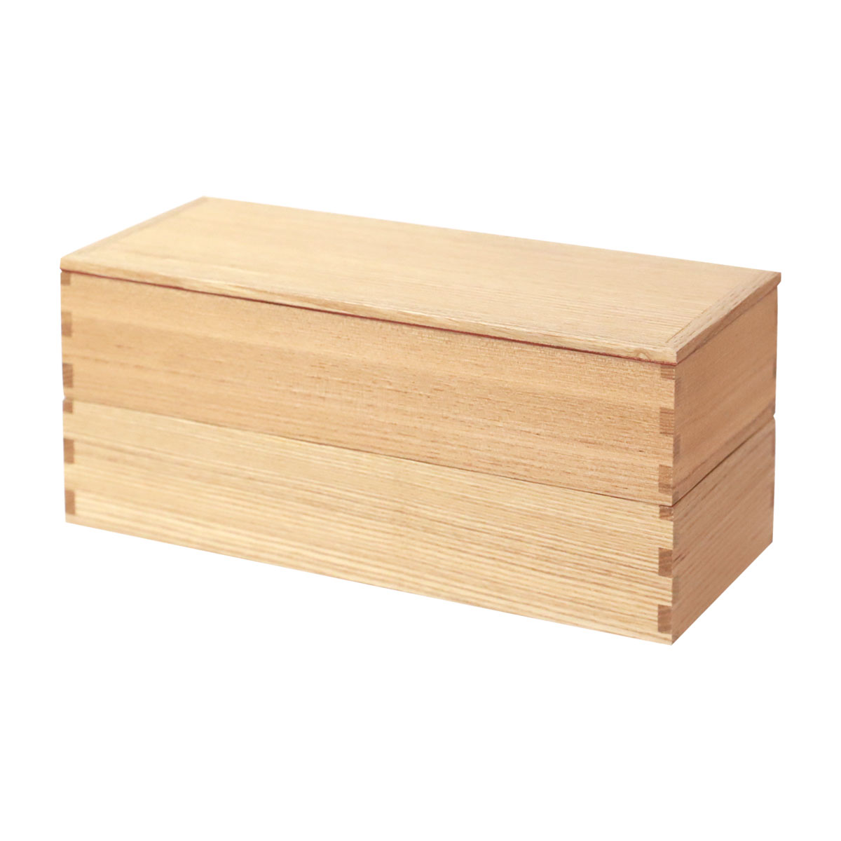 新品 松屋漆器店 弁当箱 2段 大 お弁当箱 白木塗 内朱 タモ 木製 長角 みよし漆器本舗 弁当箱 二段 1240ml 大 お弁当箱 2段 松屋漆器店