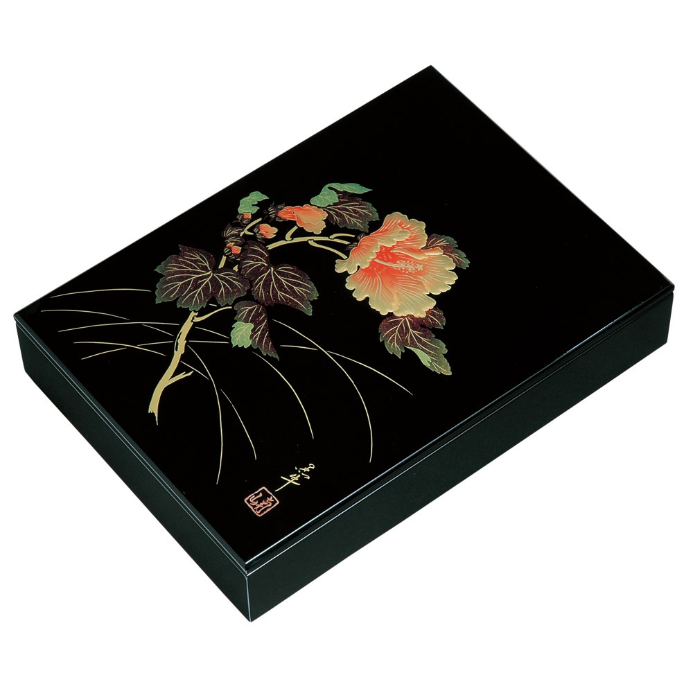 みよし漆器本舗 文庫 木製 尺1寸 板蓋手許箱 紀の花（A4判） 書類入れ