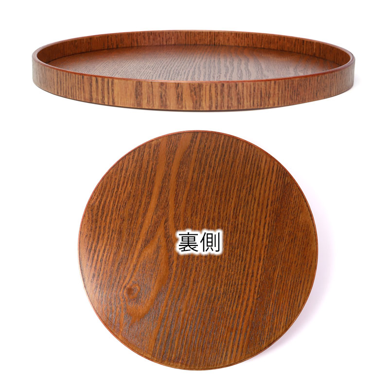 丸形お盆　円形膳 花の装飾　漆塗り　漆器お盆　　キッチン　漆盆 0000000041932_1X7Ky9Z.jpg