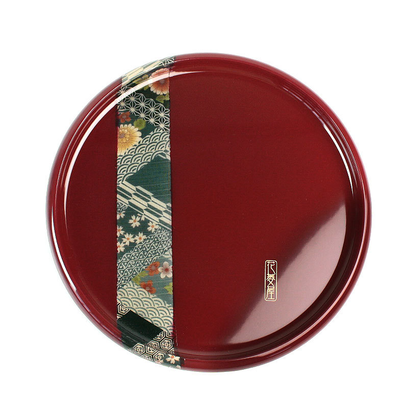 みよし漆器本舗 お盆 丸盆 24cm トレー 溜朱 円形 丸型 おしゃれ