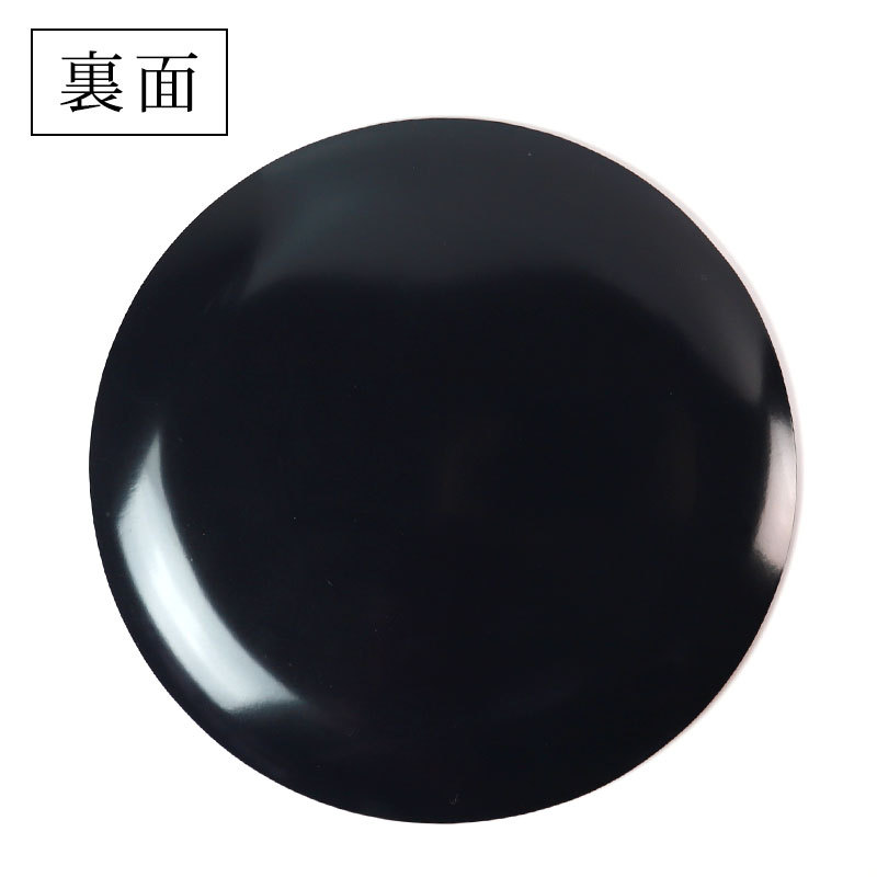 みよし漆器本舗 お盆 トレー 24cm 紀州塗り 皿型 丸盆 花菱 おしゃれ