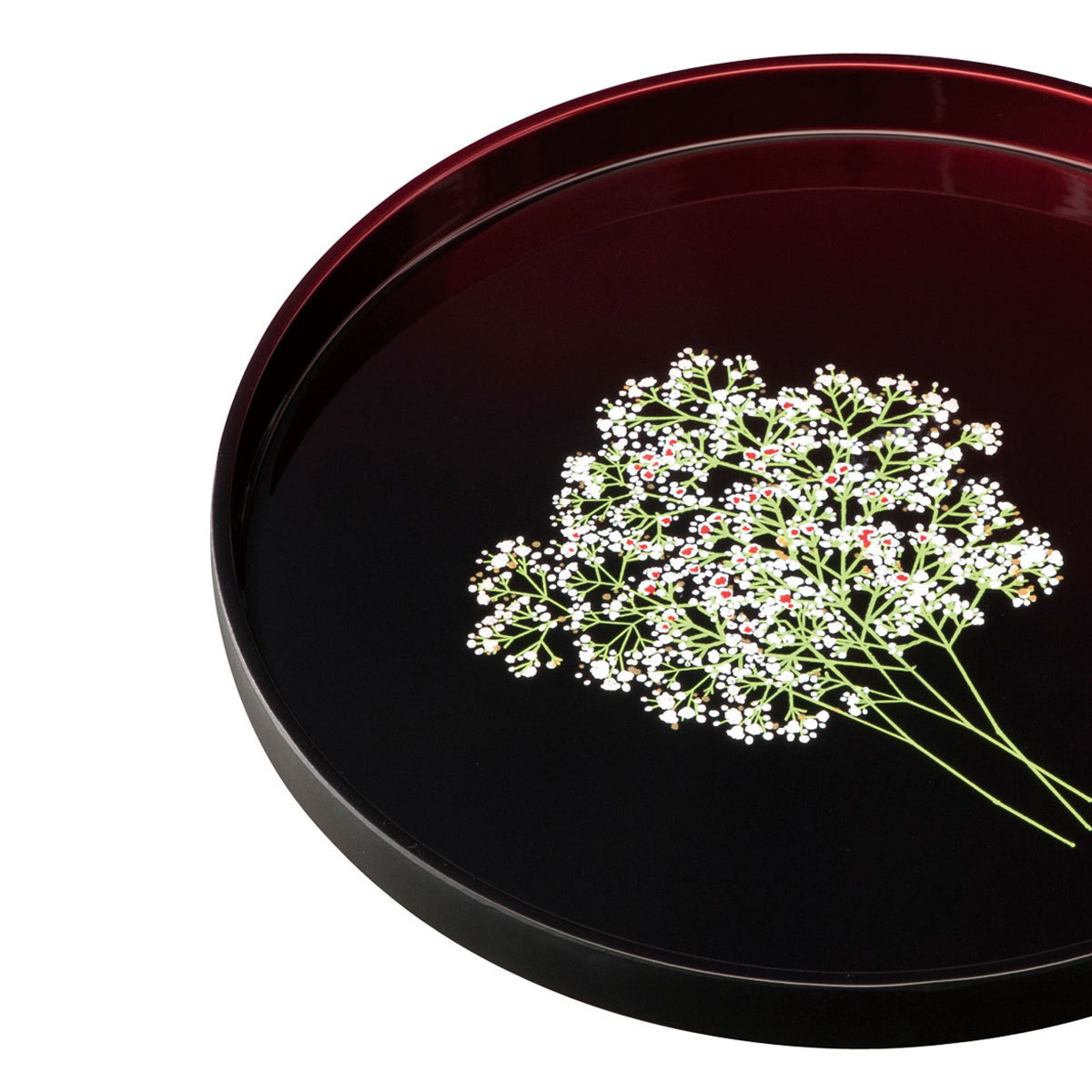 みよし漆器本舗 紀州塗り お盆 トレー 10寸 丸盆 塗り分け玉虫 かすみ