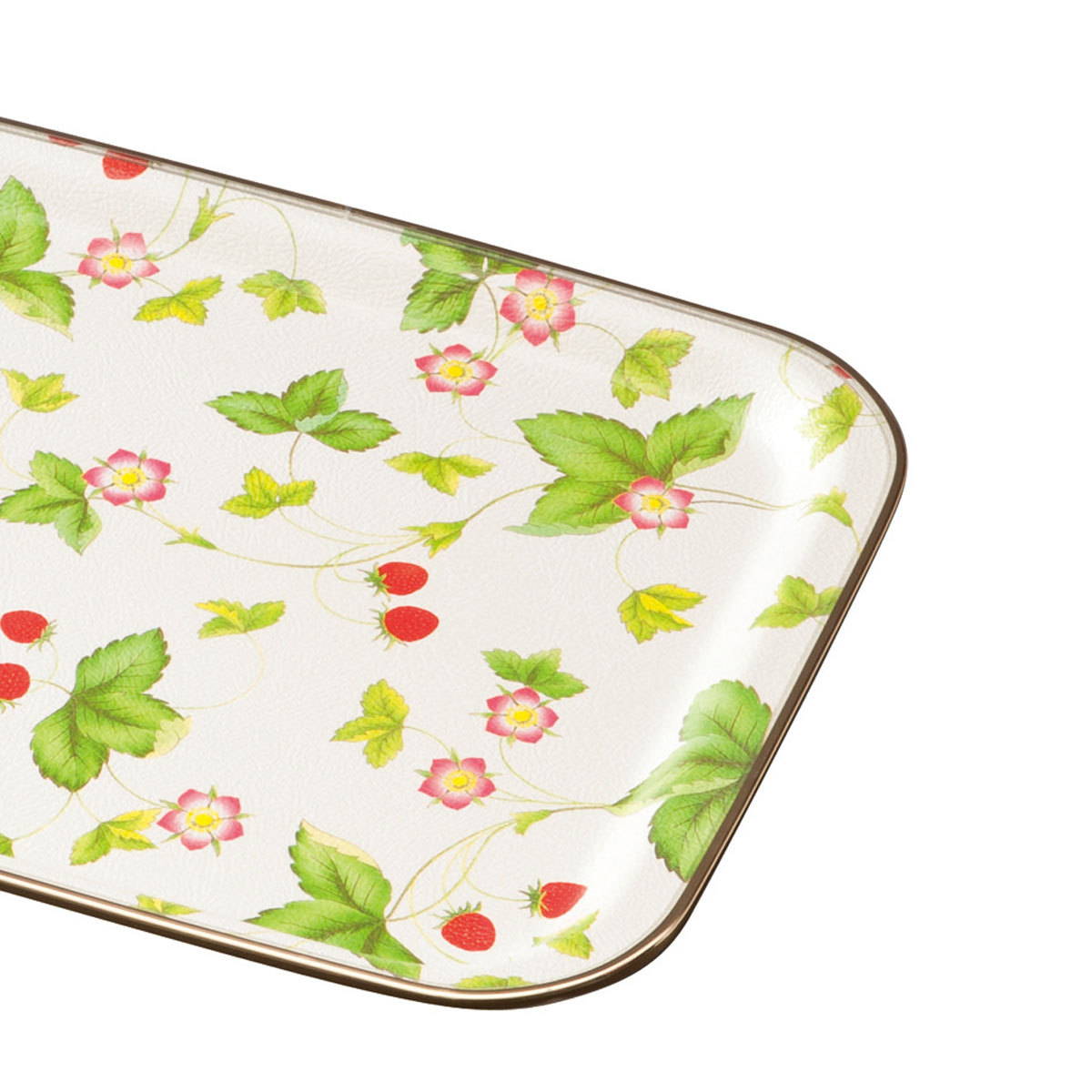 みよし漆器本舗 紀州塗り お盆 トレー 長手盆 12寸 いちご 紙貼