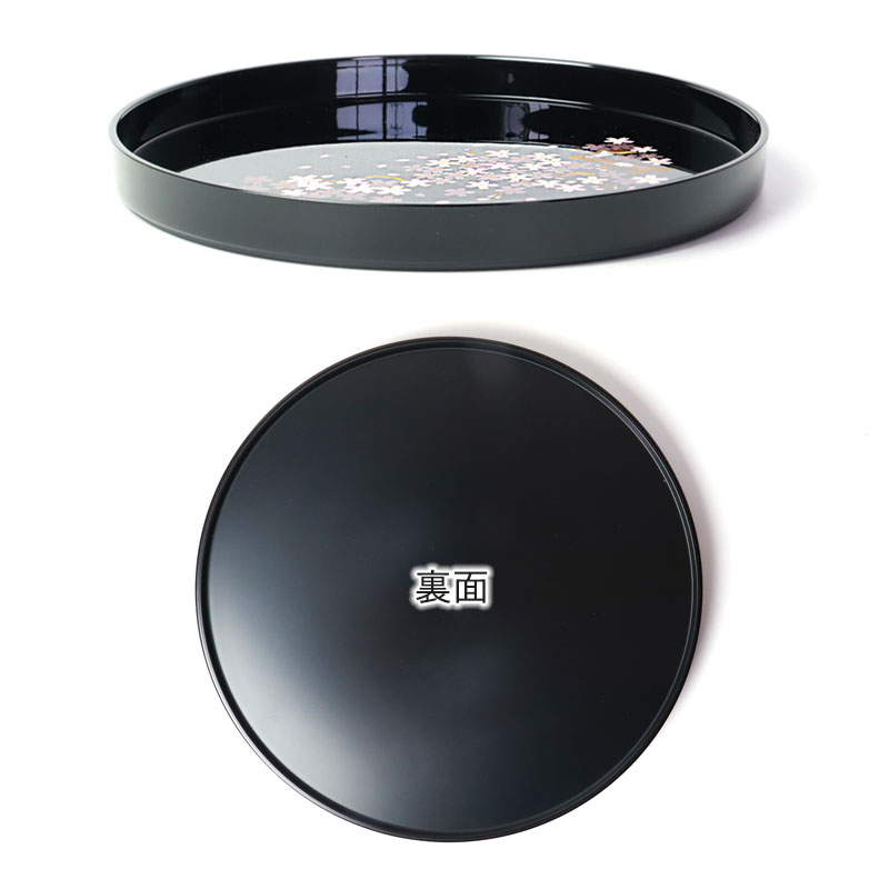 みよし漆器本舗 お盆 紀州漆器 丸盆 雅桜 24cm 桜 サクラ さくら お