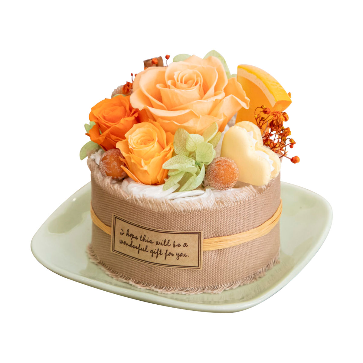 プリザーブドフラワー クリアケース入り プティガトー フラワーケーキ