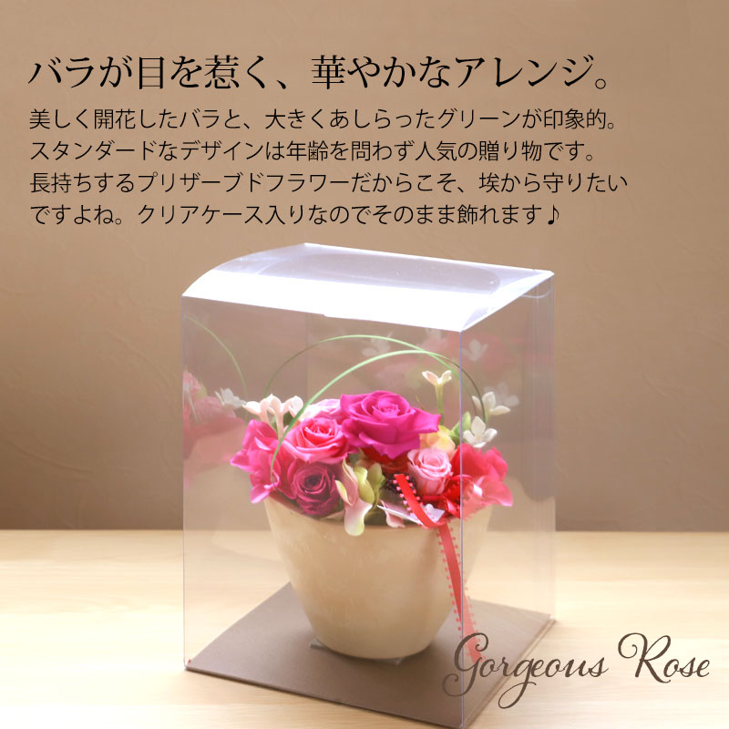 プリザーブドフラワー クリアケース入り クレール 母の日 ギフト お花