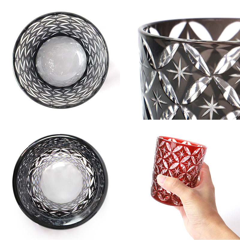みよし漆器本舗 切子グラス 単品 260ml 七宝つなぎ きりこ 切子 グラス