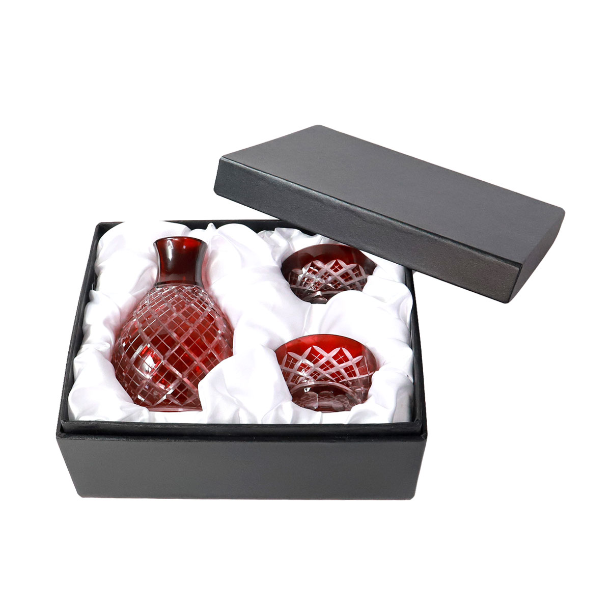 みよし漆器本舗 切子 徳利 お猪口 3点セット きりこ とっくり おちょこ