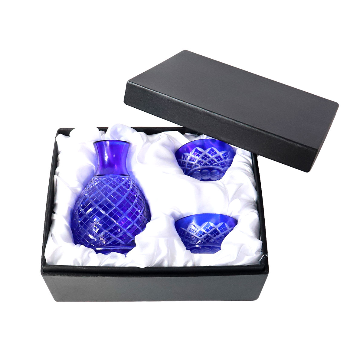 みよし漆器本舗 切子 徳利 お猪口 3点セット きりこ とっくり おちょこ