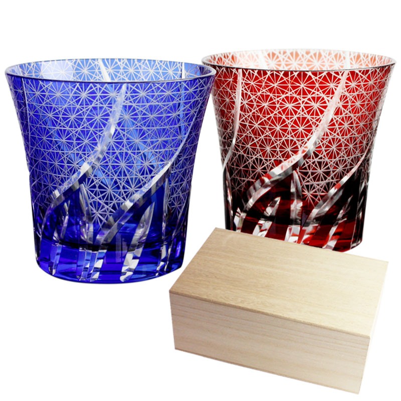 10％OFF 切子グラス ペアセット 桐箱入り ぺアグラス おしゃれ 食洗機対応 送料無料 結婚祝い ペア ギフト セット タンブラー 日本酒 コップ ギフトBOX | みよし漆器本舗 | 01