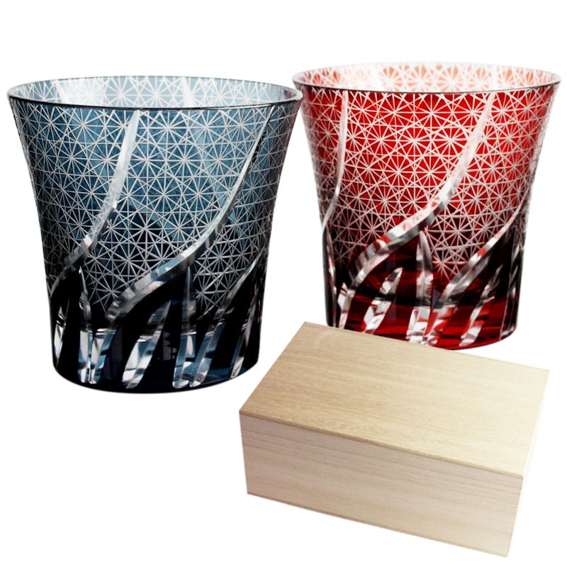 10％OFF 切子グラス ペアセット 桐箱入り ぺアグラス おしゃれ 食洗機対応 送料無料 結婚祝い ペア ギフト セット タンブラー 日本酒 コップ ギフトBOX | みよし漆器本舗 | 02