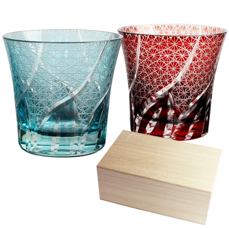 10％OFF 切子グラス ペアセット 桐箱入り ぺアグラス おしゃれ 食洗機対応 送料無料 結婚祝い ペア ギフト セット タンブラー 日本酒 コップ ギフトBOX | みよし漆器本舗 | 03