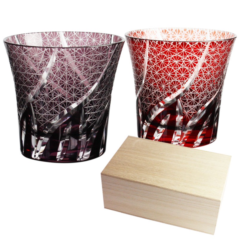 10％OFF 切子グラス ペアセット 桐箱入り ぺアグラス おしゃれ 食洗機対応 送料無料 結婚祝い ペア ギフト セット タンブラー 日本酒 コップ ギフトBOX | みよし漆器本舗 | 04